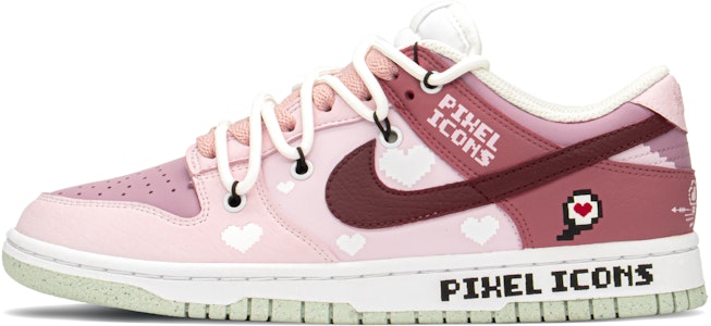 【客製化球鞋】 Nike Dunk Low 情人節 可愛像素 手繪噴繪 特殊禮盒 解構鞋帶 低筒 板鞋 女款 粉紅 Buy 【客製化球鞋】 Nike Dunk Low 情人節 可愛像素 手繪噴繪 特殊禮盒 解構鞋帶 低筒 板鞋 女款 粉紅