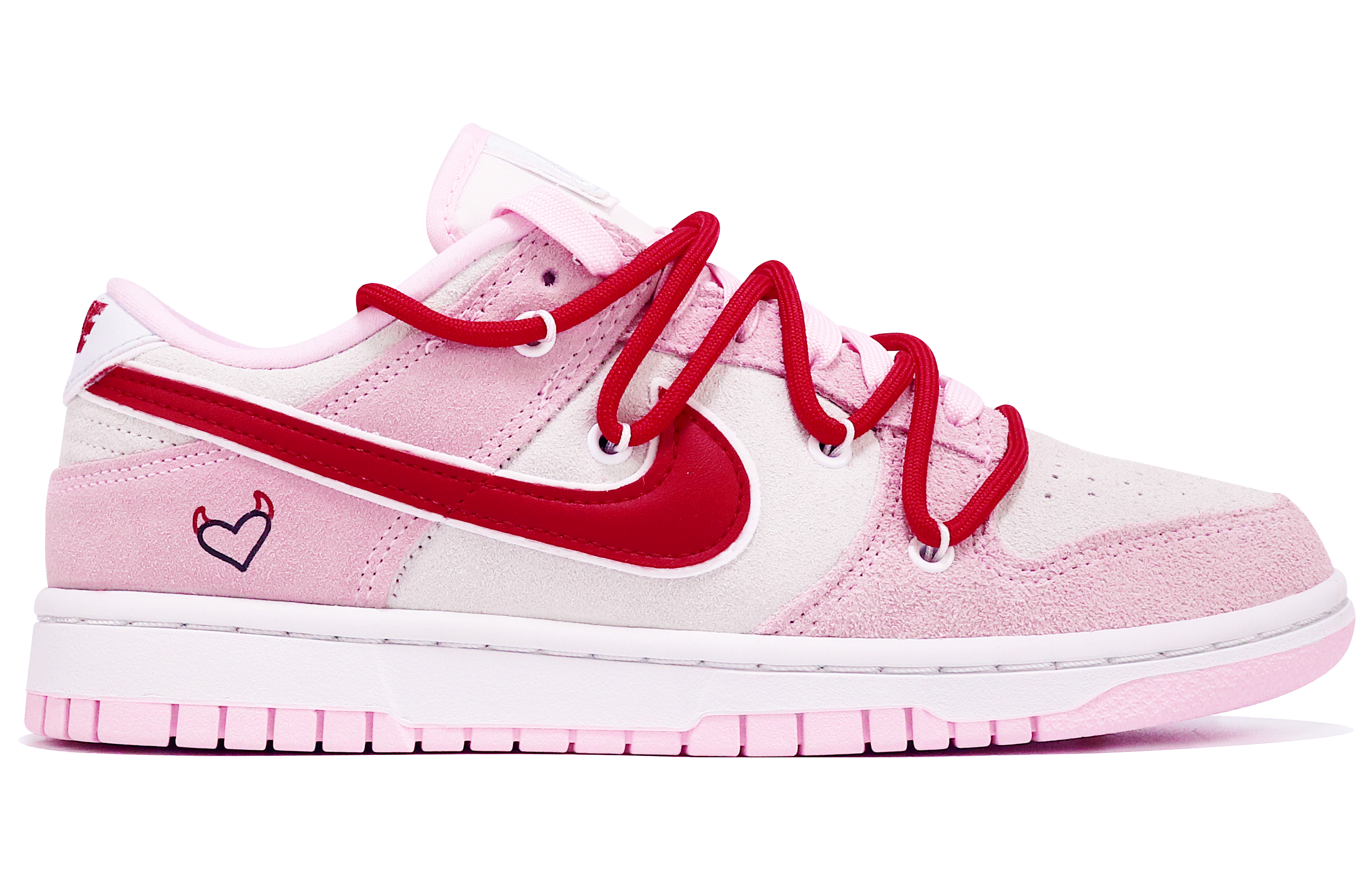 Order (W) [Shoes Kustom] Nike Dunk Low 'Valentine's Day Putih-Pink' DV3054-600(TeamTen-女款爱心粉)