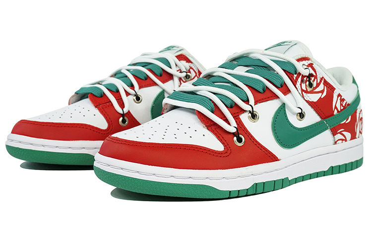 Lookbook 【定制球鞋】Nike Dunk Low 解構 情人節限定 玫瑰島嶼 低幫 板鞋 女款 紅綠色