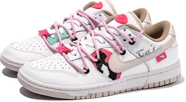 【客製球鞋】 Nike Dunk Low 野鶴製造 情人節系列 黑白貓 解構雙鞋帶 特殊禮盒 耐磨 低幫 板鞋 女款 白粉 Lookbook 【客製球鞋】 Nike Dunk Low 野鶴製造 情人節系列 黑白貓 解構雙鞋帶 特殊禮盒 耐磨 低幫 板鞋 女款 白粉