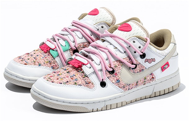 (W) 나이키 덩크 로우 '발렌타인데이 화이트 핑크' (커스텀) DX6060-121(TeamB-女款小香风白粉I-BOX) Lookbook (W) 나이키 덩크 로우 '발렌타인데이 화이트 핑크' (커스텀) DX6060-121(TeamB-女款小香风白粉I-BOX)