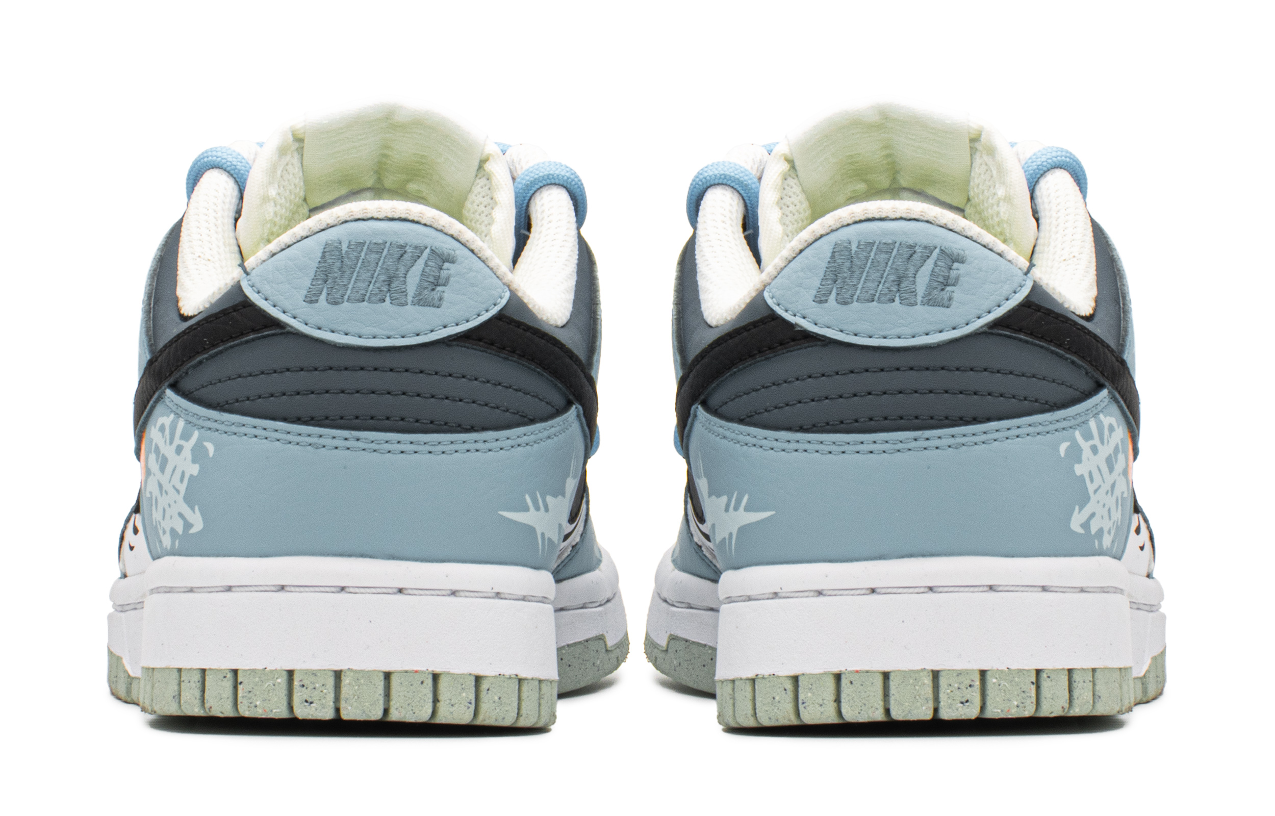 Shop (W) [Kasut Custom] Nike Dunk Low 'Hari Valentine Biru Hitam Kilat Hati' DN1431-102(TeamA-DK闪电爱心女S-BOX)