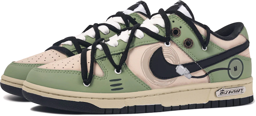 【客製化球鞋】 Nike Dunk Low 達文西客製 古銅復古 高級 原創 有設計感 雙鞋帶 舒適 防滑 低筒 板鞋 女款 復古綠米白 Lookbook 【客製化球鞋】 Nike Dunk Low 達文西客製 古銅復古 高級 原創 有設計感 雙鞋帶 舒適 防滑 低筒 板鞋 女款 復古綠米白