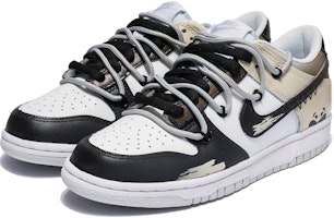 【客製化球鞋】Nike Dunk 美式復古 熊貓 黑腳趾 卡其 做舊 舒適 低筒 板鞋 女款 棕白 Shop 【客製化球鞋】Nike Dunk 美式復古 熊貓 黑腳趾 卡其 做舊 舒適 低筒 板鞋 女款 棕白