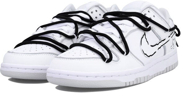 (W) 나이키 덩크 로우 '블라드 그레이 화이트 블랙' (커스텀) DD1503-103(Team33-线条狗狗-女款) Lookbook (W) 나이키 덩크 로우 '블라드 그레이 화이트 블랙' (커스텀) DD1503-103(Team33-线条狗狗-女款)