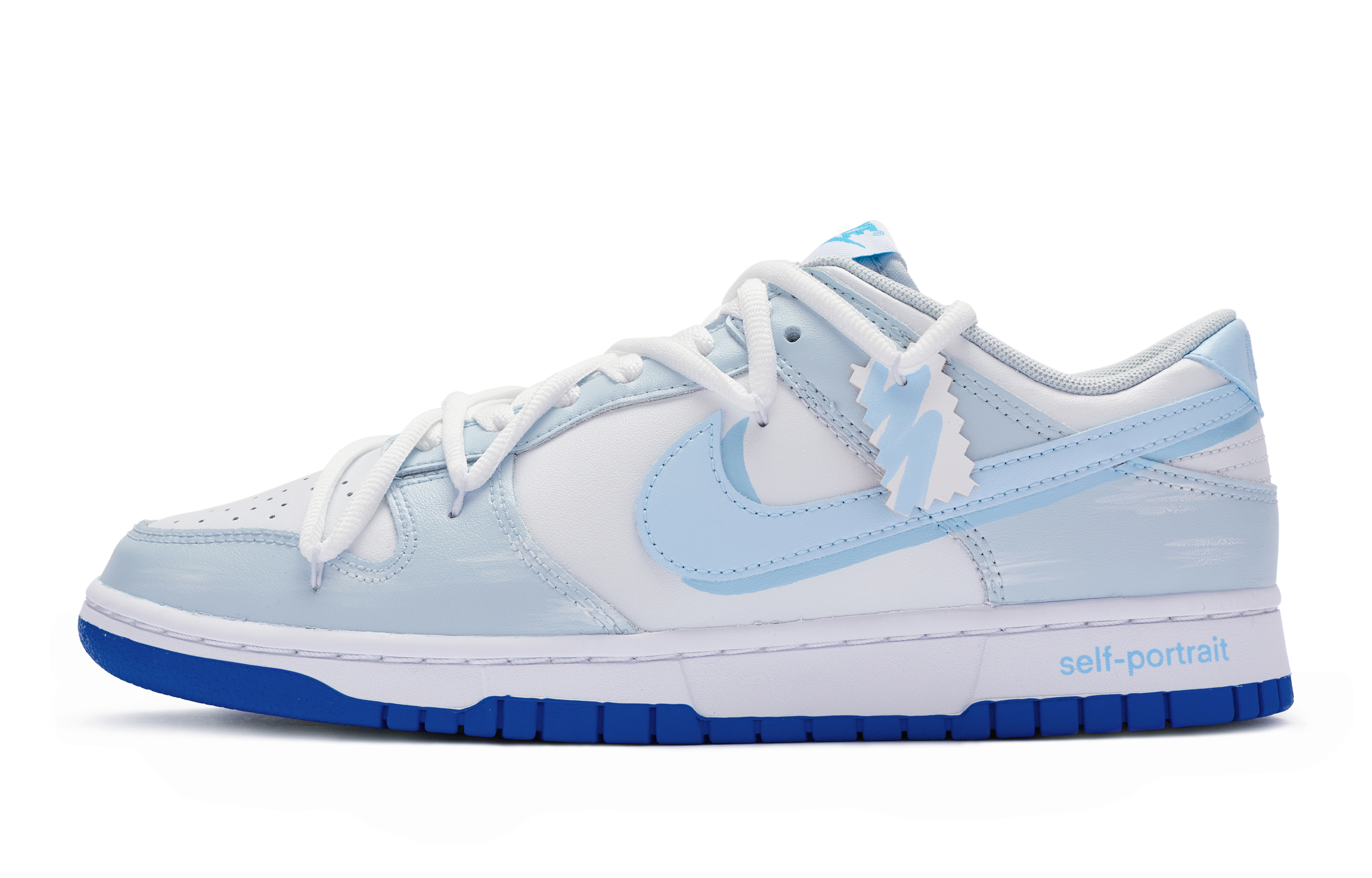 Buy (W) 【カスタムシューズ】(女性用) ナイキダンクロー『ホワイト-ブルー・ルネッサンス』 DJ9955-101(TeamR-女款自画像白蓝S-BOX)