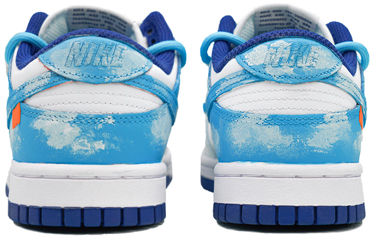 Shop (W) [Kasut Custom] Nike Dunk Low 'Putih dan Merah Universiti' DD1503-119(Team27-女款蓝天白云蓝白橙)