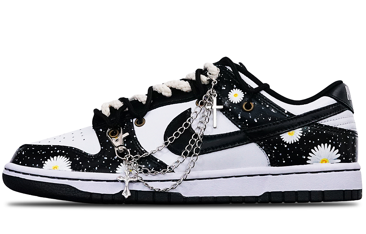 Buy (W) [定制鞋款] Nike Dunk Low '白色/黑色雏菊' DD1503-101(TeamT-小雏菊黑白S-BOX)