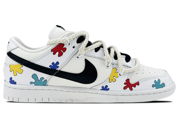 Order (W) [Sepatu Kustom] Nike Dunk Low 'Putih Hitam Puzzle' DH9765-100(Team叁-女款拼图解构)