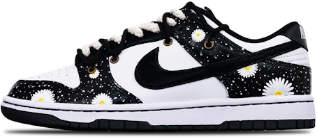 (W) 【カスタムシューズ】(レディース)ナイキ ダンク ロー 'ホワイト/ブラック デイジー' DD1503-101(TeamT-小雏菊黑白S-BOX) Order (W) 【カスタムシューズ】(レディース)ナイキ ダンク ロー 'ホワイト/ブラック デイジー' DD1503-101(TeamT-小雏菊黑白S-BOX)