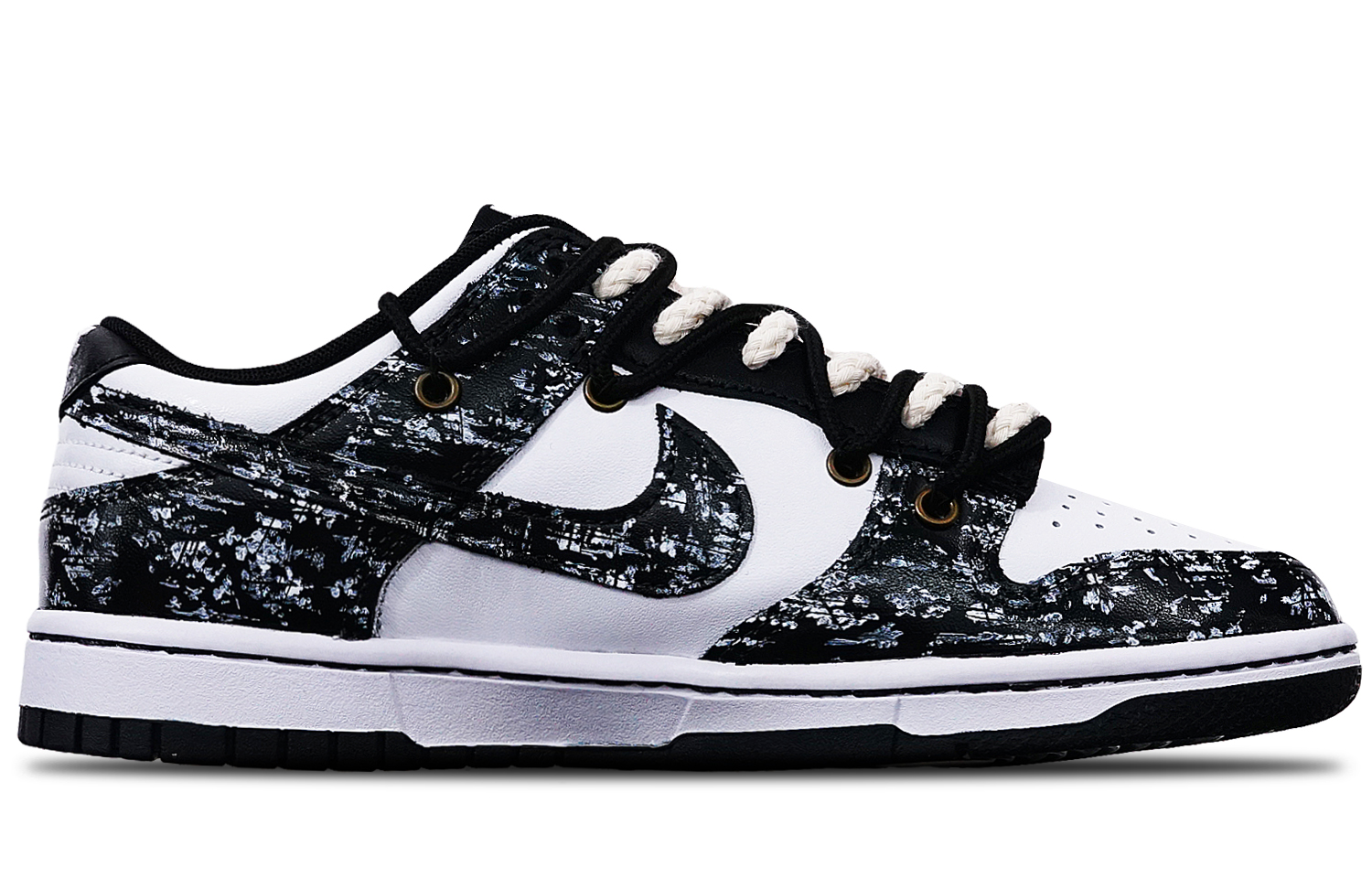Lookbook (W) 【定制鞋款】耐克Dunk Low「白黑解构复古」 DD1503-101(TeamT-擦色做旧黑白S-BOX)