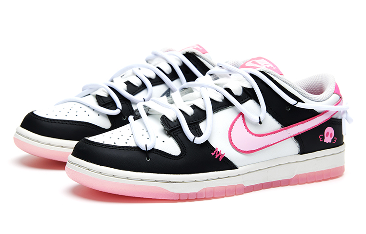 Lookbook (W) [Zapatillas Personalizadas] Nike Dunk Low 'Blanco Negro Rosa' FN3451-161(Team15-甜心幽灵)