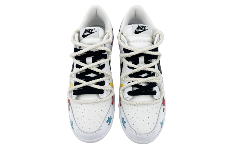 Shop (W) [Sepatu Kustom] Nike Dunk Low 'Putih Hitam Puzzle' DH9765-100(Team叁-女款拼图解构)