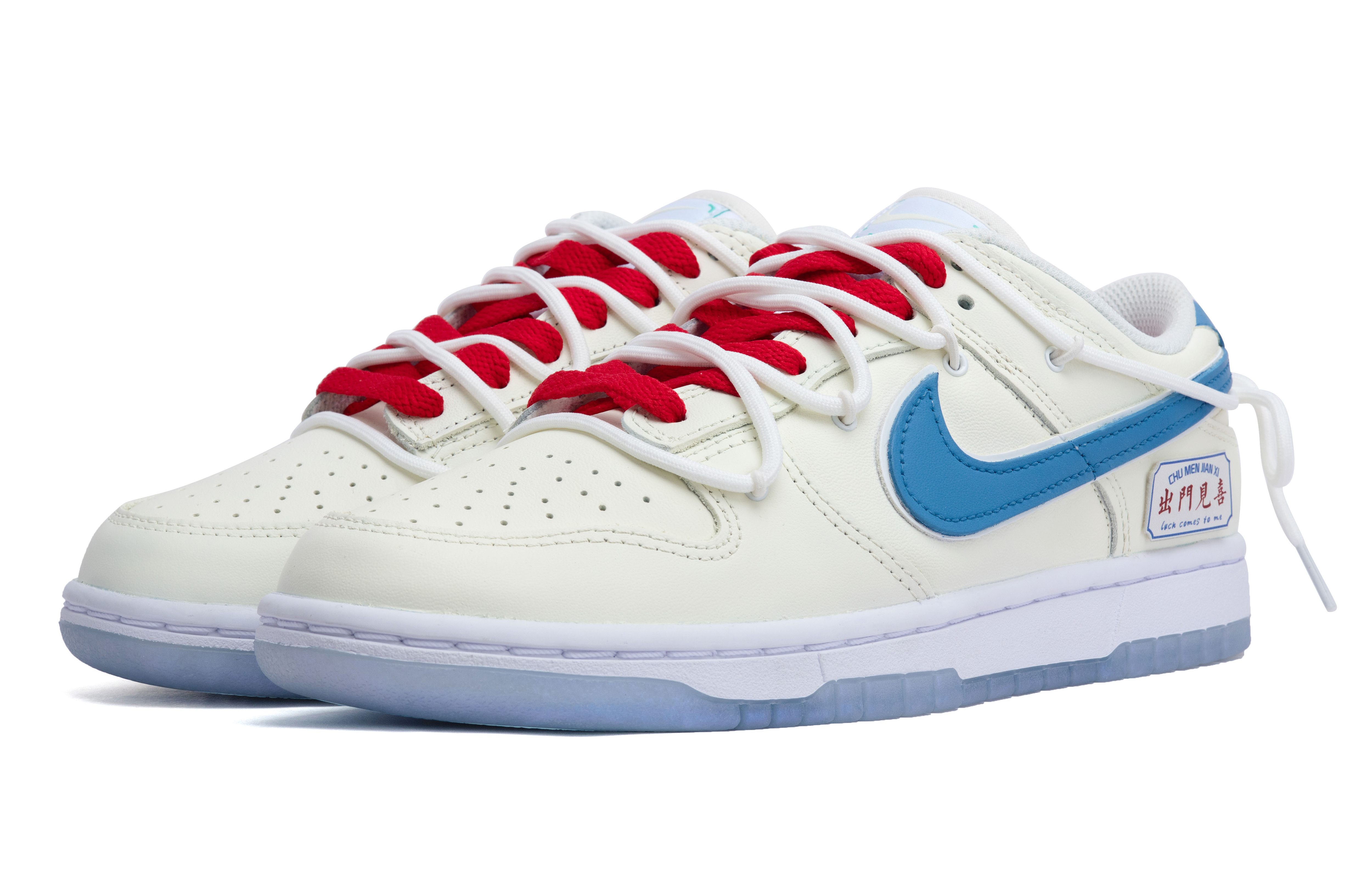 Lookbook (W) [Zapatillas Personalizadas] Nike Dunk Low 'Blanco Azul' FJ7743-194(Team44-出门见喜)