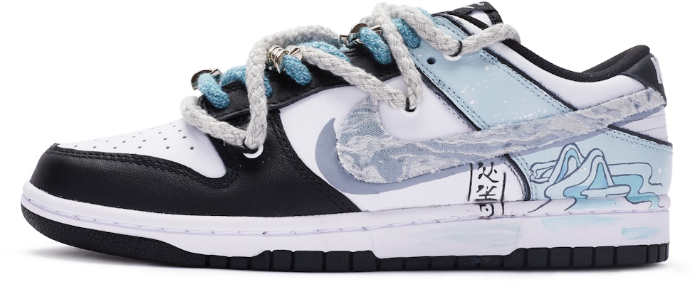 (W) Nike Dunk Low Blancas/Azules/Negras Pintadas a Mano DD1503-101(TeamR-女款处暑白蓝黑) Buy (W) Nike Dunk Low Blancas/Azules/Negras Pintadas a Mano DD1503-101(TeamR-女款处暑白蓝黑)