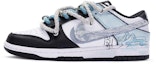 Buy (W) Nike Dunk Low Blancas/Azules/Negras Pintadas a Mano DD1503-101(TeamR-女款处暑白蓝黑)