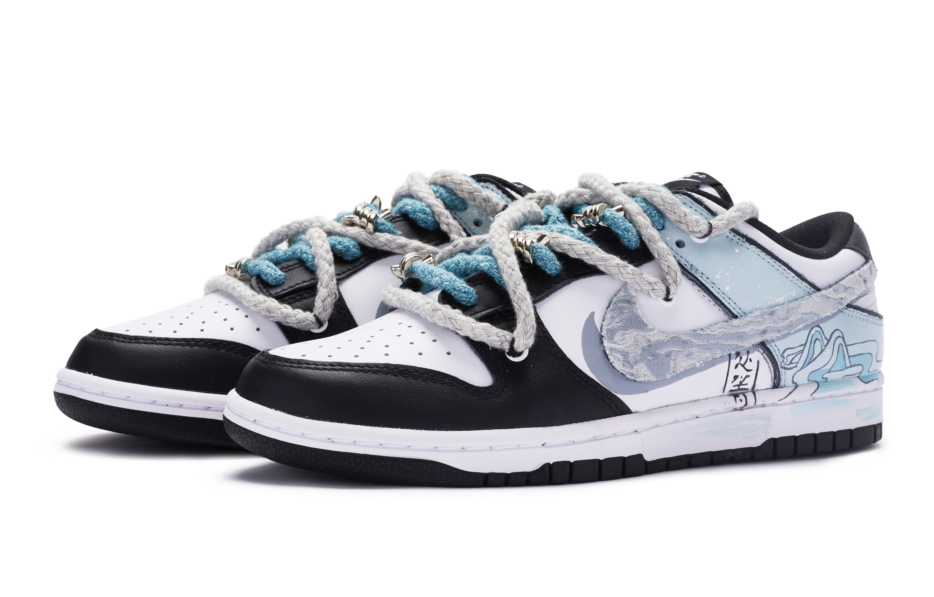 Lookbook (W) [定制版] 耐克Dunk Low '白蓝黑定制款' DD1503-101(TeamR-女款处暑白蓝黑S-BOX)