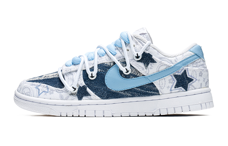 Buy (W) [Sneakers Custom] Nike Dunk Low 'Putih Biru Paisley Patchwork' DJ9955-100(TeamB-女款五角星白蓝)