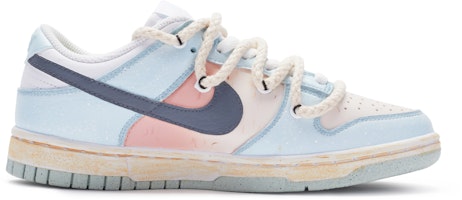 【訂製球鞋】Nike Dunk Low 大寒 節氣系列 新中式 解構 手繪噴繪 低幫 板鞋 女款 白藍粉 Order 【訂製球鞋】Nike Dunk Low 大寒 節氣系列 新中式 解構 手繪噴繪 低幫 板鞋 女款 白藍粉