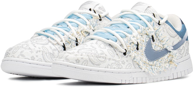 【訂製球鞋】Nike Dunk Low 減齡穿搭 小香風 禮盒 解構 腰果花 低幫 板鞋 女款 白藍 Lookbook 【訂製球鞋】Nike Dunk Low 減齡穿搭 小香風 禮盒 解構 腰果花 低幫 板鞋 女款 白藍