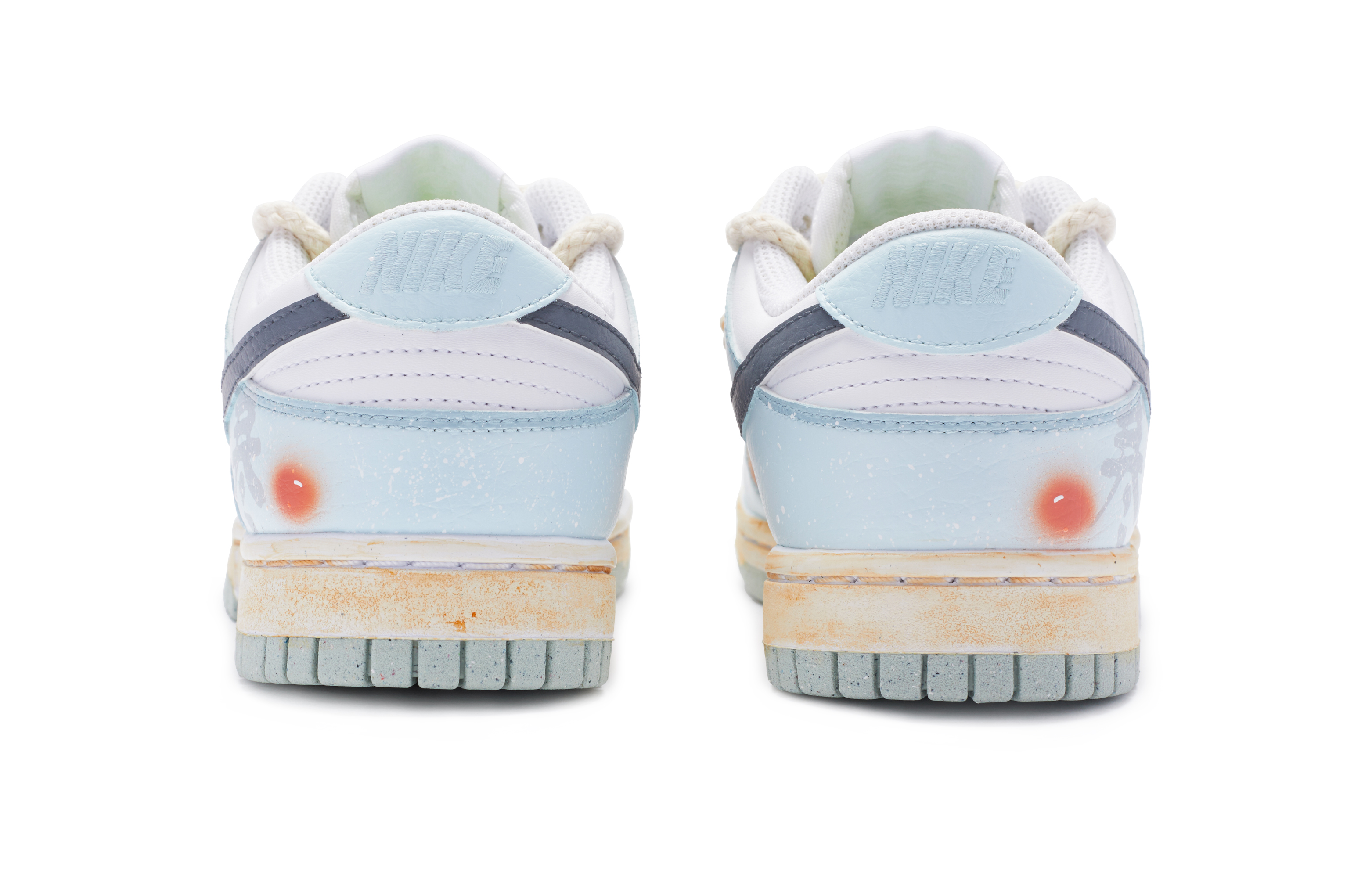 Shop (W) [Sepatu Custom] Nike Dunk Low 'Putih Biru Pink' DN1431-102(TeamR-女款大寒白蓝粉S-BOX)