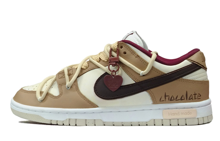 Buy (W) [Sneakers Kustom] Nike Dunk Low 'Putih Coklat Dekonstruksi dengan Liontin Hati' DV1160-100(TeamK-巧克力曲奇)