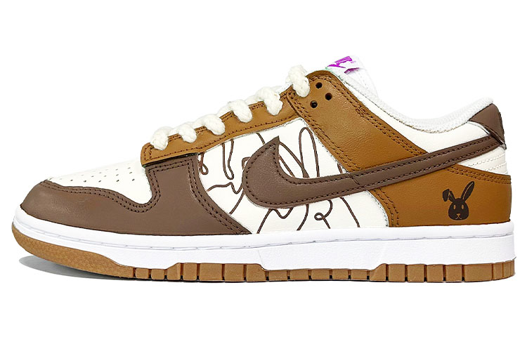Buy (W) Kasut Nike Dunk Rendah 'Arnab Putih Coklat' [Kasut Tersuai] FD9922-151(TeamK-兔兔美式)