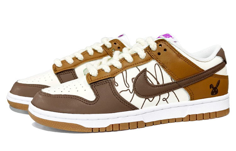 Lookbook (W) Kasut Nike Dunk Rendah 'Arnab Putih Coklat' [Kasut Tersuai] FD9922-151(TeamK-兔兔美式)