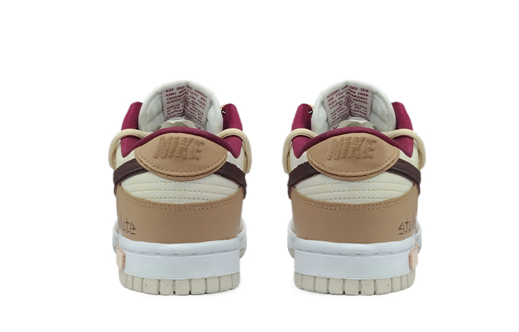 Shop (W) [Sneakers Kustom] Nike Dunk Low 'Putih Coklat Dekonstruksi dengan Liontin Hati' DV1160-100(TeamK-巧克力曲奇)
