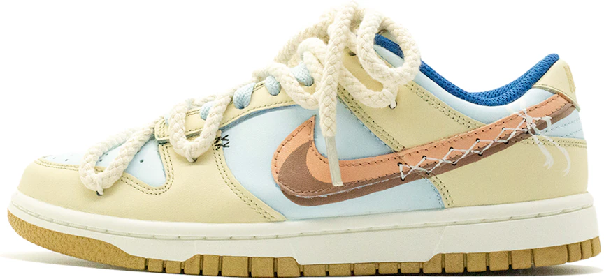 【訂製球鞋】Nike Dunk 白巧童心 特殊鞋盒百搭 小清新 防滑減震 低筒 版鞋 女款 淡黃色 Order 【訂製球鞋】Nike Dunk 白巧童心 特殊鞋盒百搭 小清新 防滑減震 低筒 版鞋 女款 淡黃色