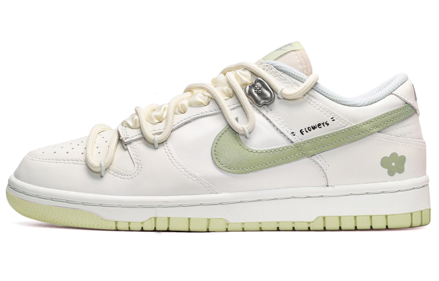 Buy (W) [Sepatu Kustom] Nike Dunk Low 'Putih Hijau Anggur Lemon Blossom' DD1503-600(TeamE-女款青提柠檬黑白青)