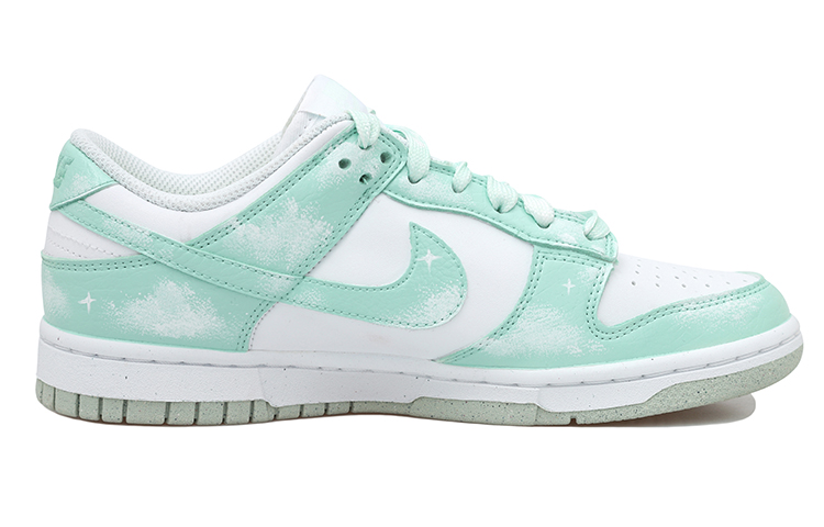 Order 【定制球鞋】 Nike Dunk Low 白雲 星星 漸變 暈染 潮流復古 低筒 板鞋 女款 白綠