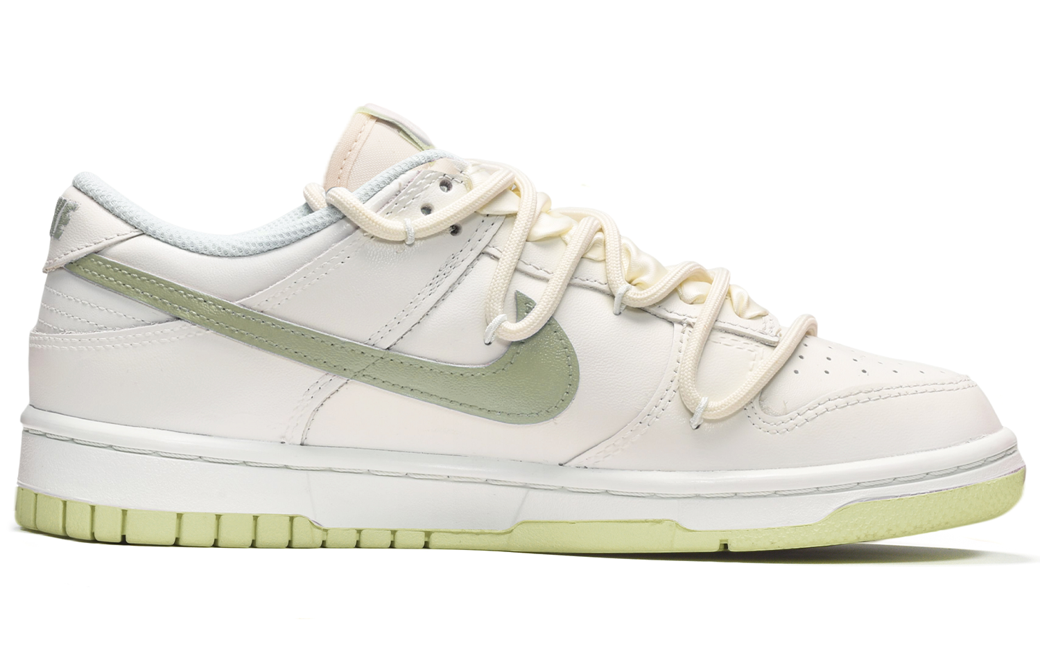 Order (W) [Sepatu Kustom] Nike Dunk Low 'Putih Hijau Anggur Lemon Blossom' DD1503-600(TeamE-女款青提柠檬黑白青)