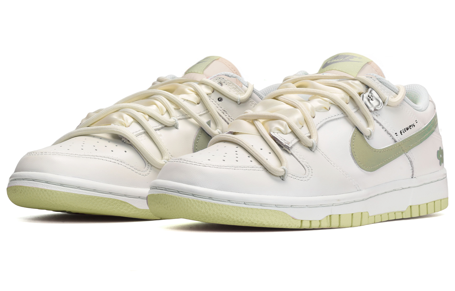 Lookbook (W) [Sepatu Kustom] Nike Dunk Low 'Putih Hijau Anggur Lemon Blossom' DD1503-600(TeamE-女款青提柠檬黑白青)