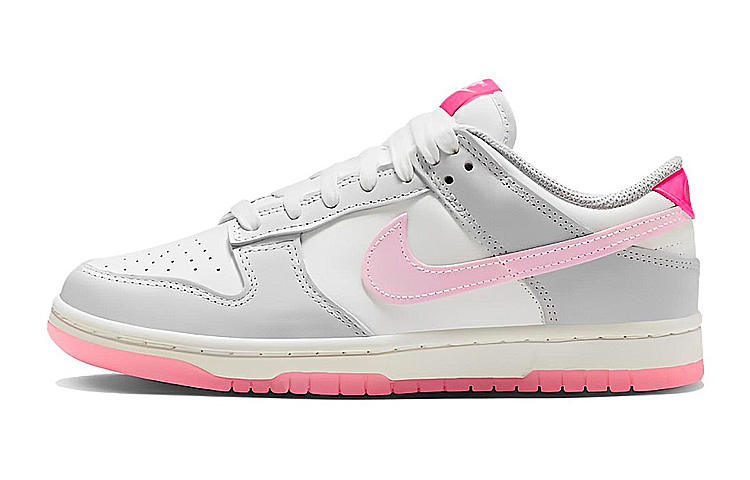 Details for 【定製球鞋】 Nike Dunk Low 滑板精靈 魚骨圖 線條 低筒 板鞋 女款 白灰粉