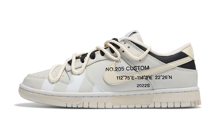 Buy (W) [定制鞋款] 耐克Dunk Low '白灰复古解构' DH9765-100(Teamfour-女款灰白条纹)