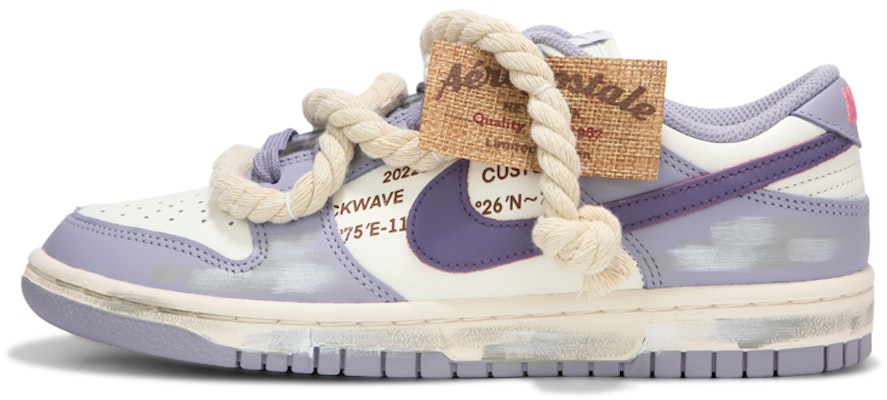 【客製球鞋】Nike Dunk Low 熱浪製造 香芋麻繩 貼牌 解構綁帶 復古 低筒 板鞋 女款 白紫色 Buy 【客製球鞋】Nike Dunk Low 熱浪製造 香芋麻繩 貼牌 解構綁帶 復古 低筒 板鞋 女款 白紫色