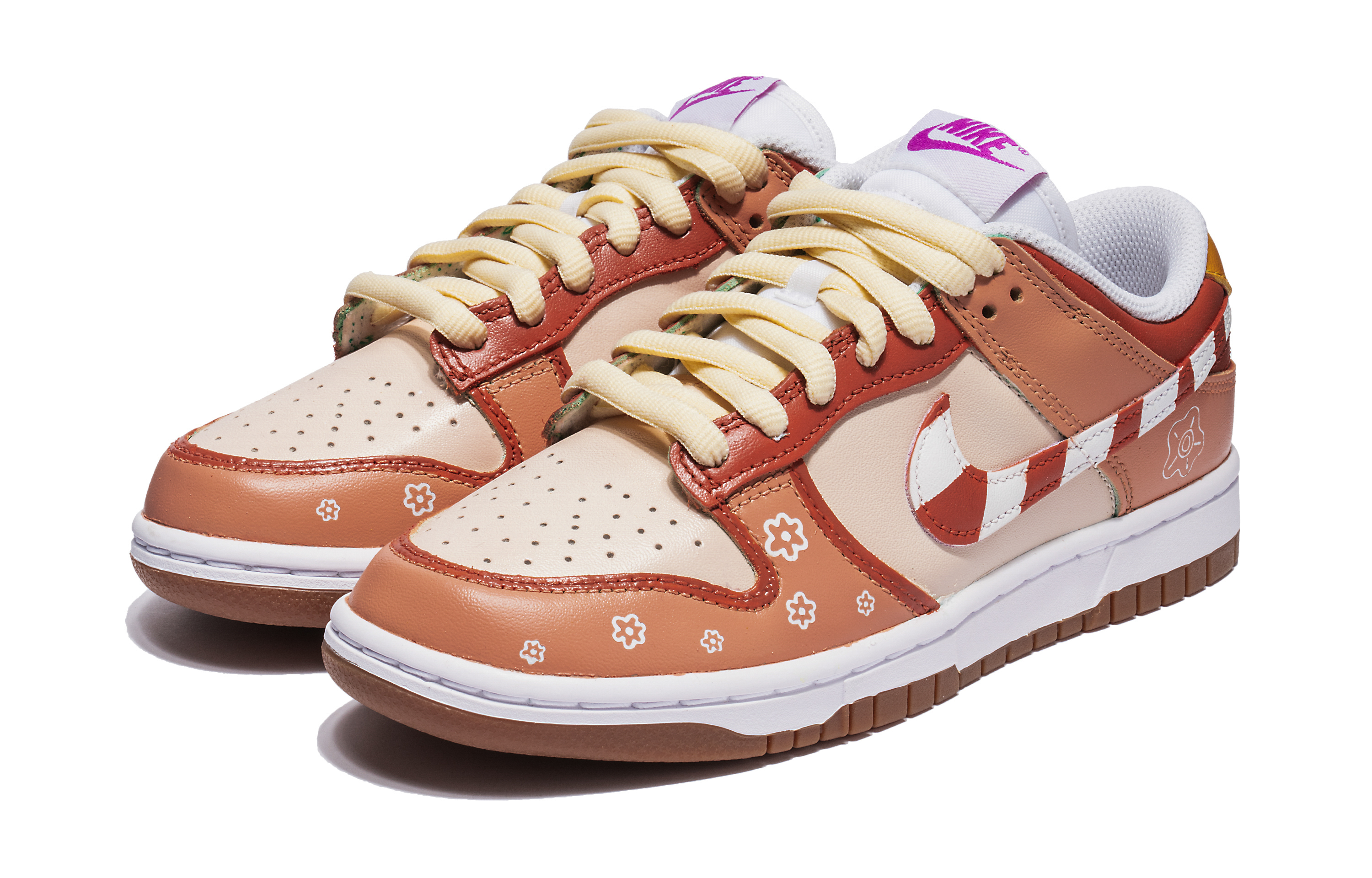 Shop (W) [Custom Shoes] Nike Dunk Low 'Putih Oranye Natal Sakura Permen Coklat' FD9922-151(TeamB-女款樱花糖果白红)