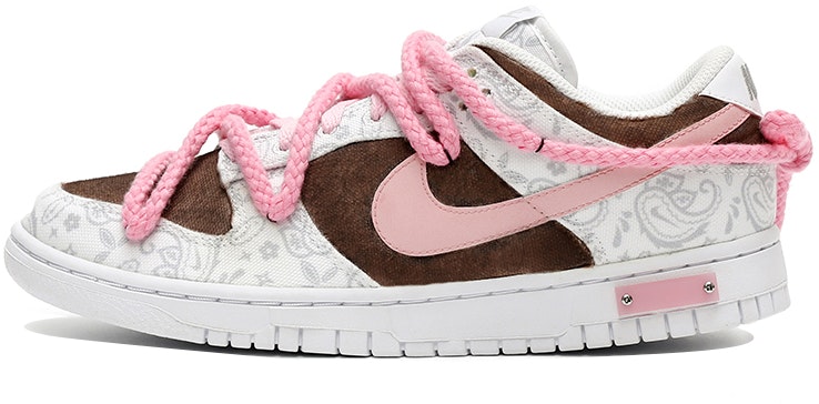 custom-shoes-women-nike-dunk-low-white-paisley-bubble-jellyfish-sweet-latte