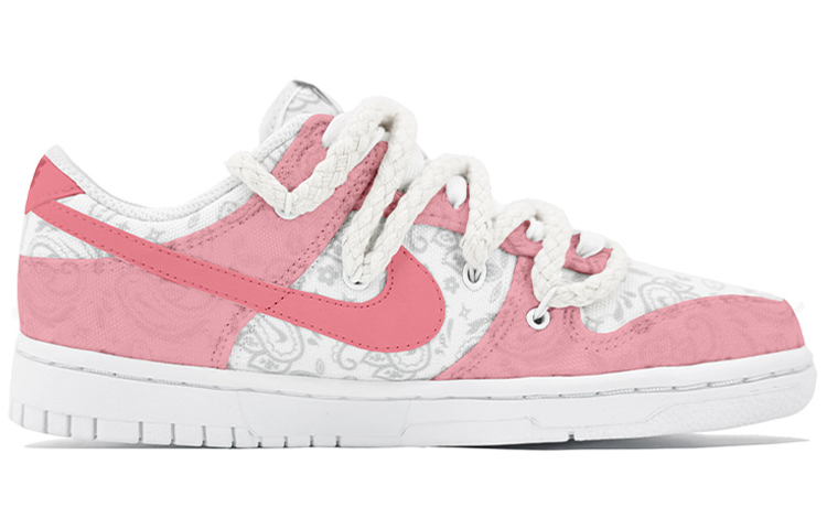 Order (W) [Kasut Custom] Nike Dunk Low 'Paisley Putih - Putih Merah Jambu Sakura' DJ9955-100(TeamK-樱花奶冻QD)