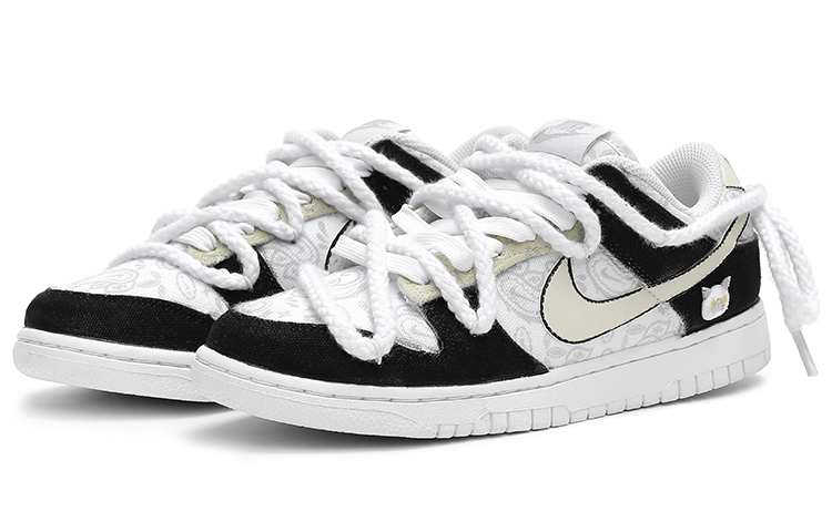 Lookbook (W) [Kasut Custom] Nike Dunk Low 'Paisley Putih' DJ9955-100(Team33-搞怪猫女款)