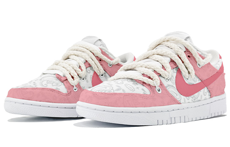 Lookbook (W) [Kasut Custom] Nike Dunk Low 'Paisley Putih - Putih Merah Jambu Sakura' DJ9955-100(TeamK-樱花奶冻QD)