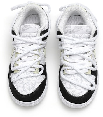 【定制球鞋】Nike Dunk Low 白色佩斯利 搞怪貓 低幫 板鞋 女款 黑白米 Shop 【定制球鞋】Nike Dunk Low 白色佩斯利 搞怪貓 低幫 板鞋 女款 黑白米