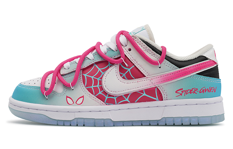 Buy (W) [Kasut Rekaan Khas] Nike Dunk Low 'White Phantom Berry Spider Dopamine Warna-Warni' FJ7743-194(TeamI-女款白色幽灵K蓝白粉)
