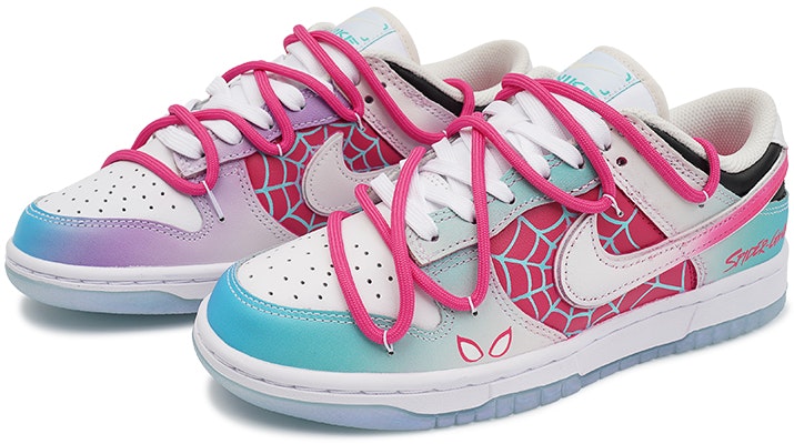 (W) 【カスタムシューズ】(女性用) ナイキ ダンク ロー 'ホワイトファントムベリースパイダードーパミンマルチカラー' FJ7743-194(TeamI-女款白色幽灵K蓝白粉) Lookbook (W) 【カスタムシューズ】(女性用) ナイキ ダンク ロー 'ホワイトファントムベリースパイダードーパミンマルチカラー' FJ7743-194(TeamI-女款白色幽灵K蓝白粉)