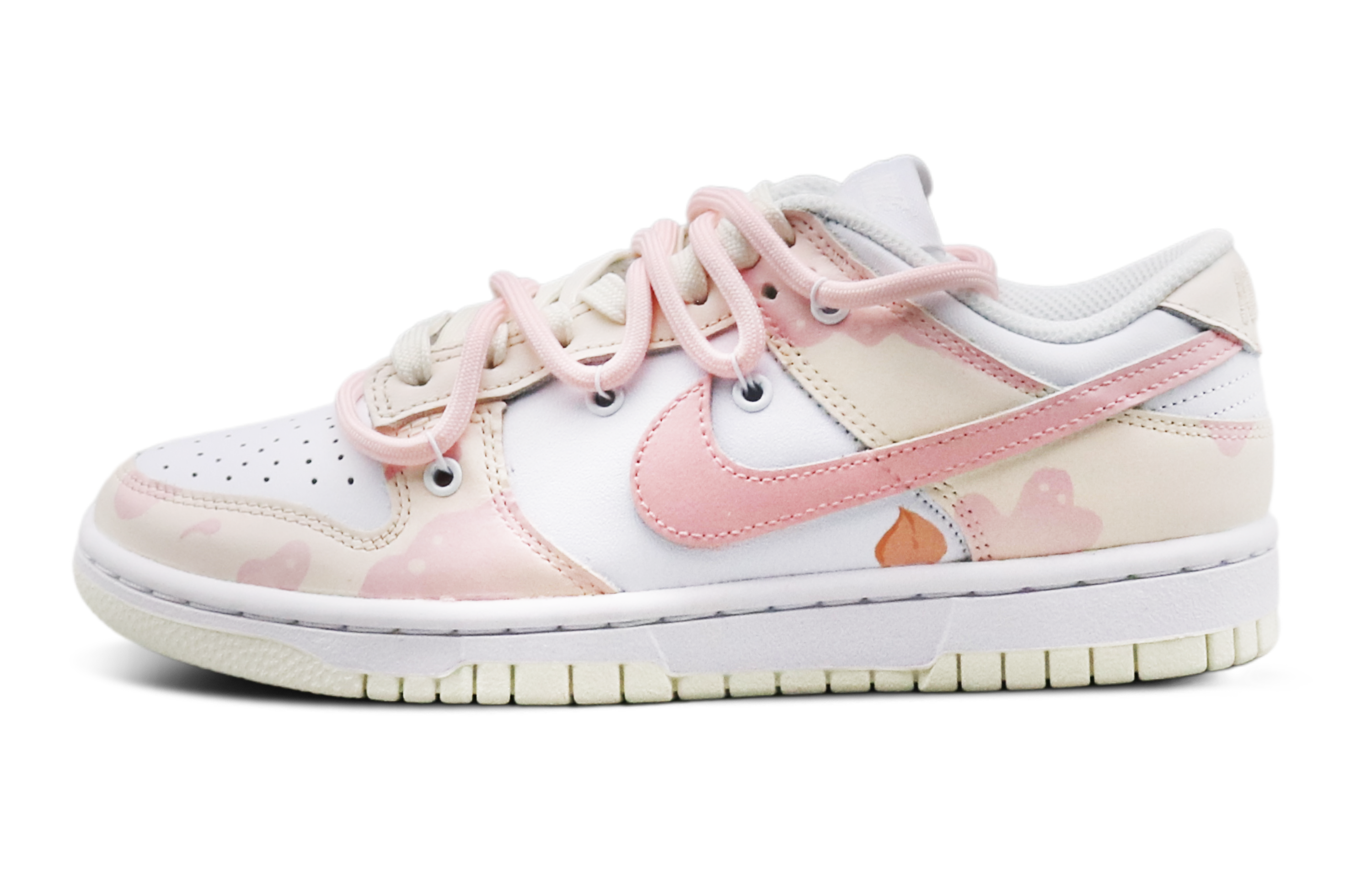 Buy (W) [Kasut Custom] Nike Dunk Rendah 'Putih Merah Jambu' DD1503-121(Team8-女款人间水蜜桃白粉)