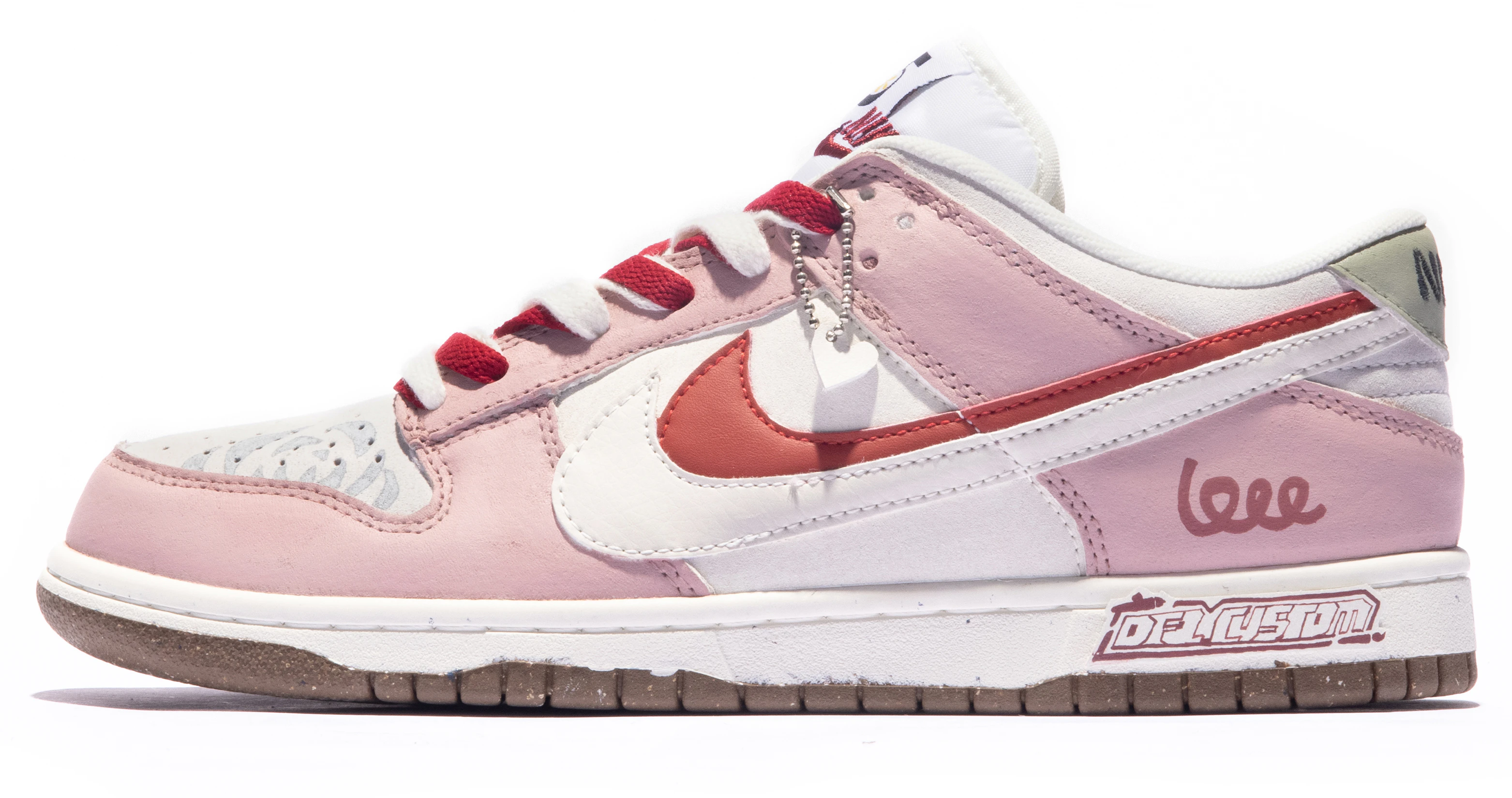 custom-shoes-women-nike-dunk-low-white-pink-grey