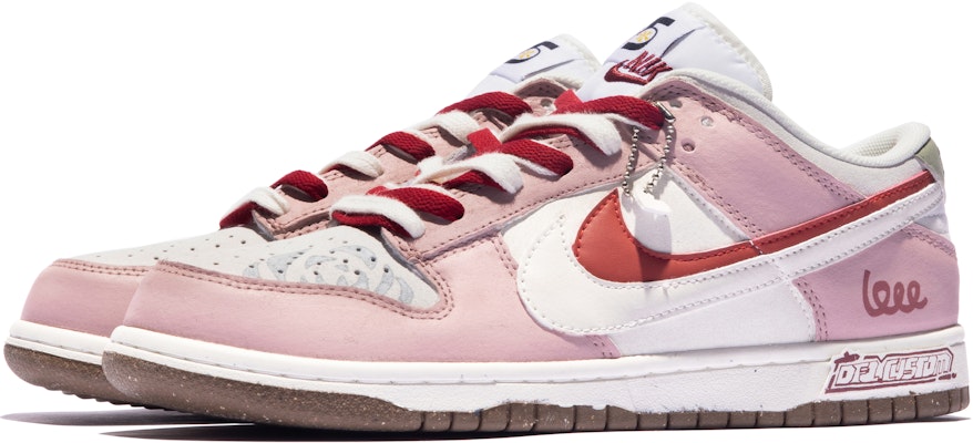 【定制球鞋】Nike Dunk Low 低幫 板鞋 女款 白粉灰 Lookbook 【定制球鞋】Nike Dunk Low 低幫 板鞋 女款 白粉灰