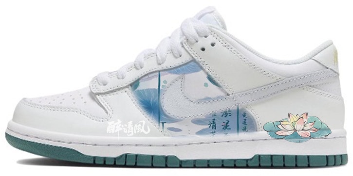 custom-shoes-women-nike-dunk-low-white-platinum-and-sky-blue