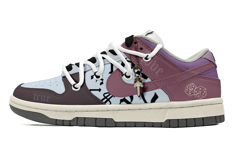 Buy (W) [Sepatu Kustom] Nike Dunk Low 'Putih Ungu Tali Dekonstruksi' DD1503-117(TeamK-星白筛子)